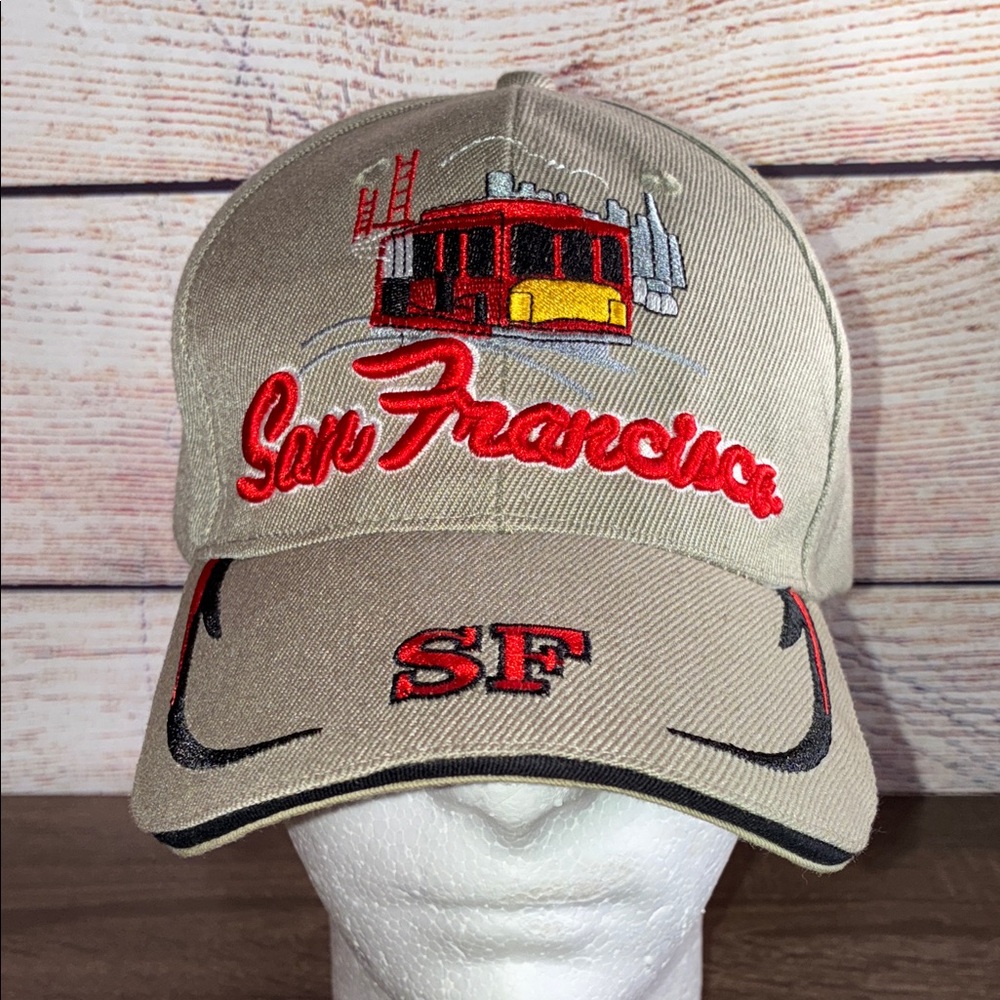 Vintage Tan Adjustable San Francisco Embroidered Cap by Lanza